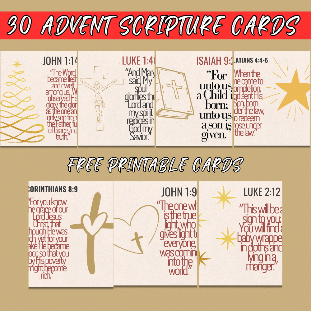 30 Free Printable Advent Scripture Cards 24hourfamily