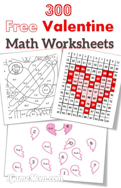 valentine math worksheets