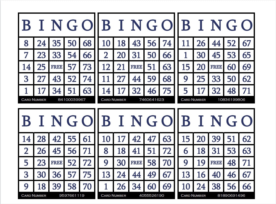 printable bingo cards 3 per page