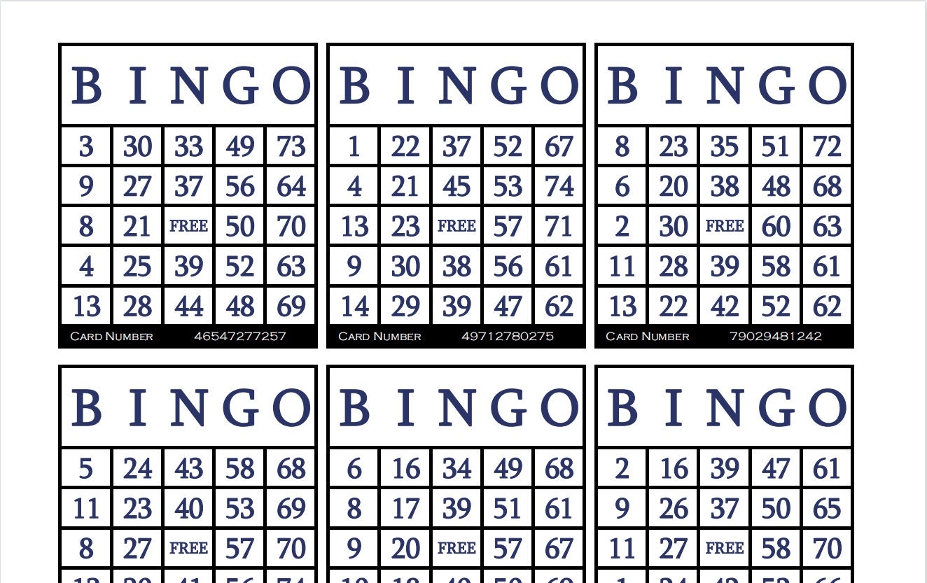 3600 Printable Bingo Cards 6 Per Page Large Activities For Seniors 