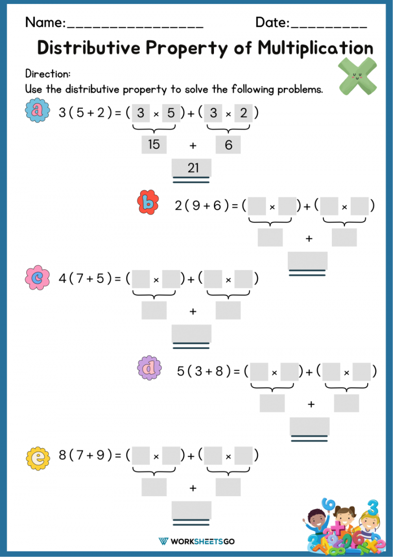 3rd Grade Distributive Property Worksheet Martin Lindelof