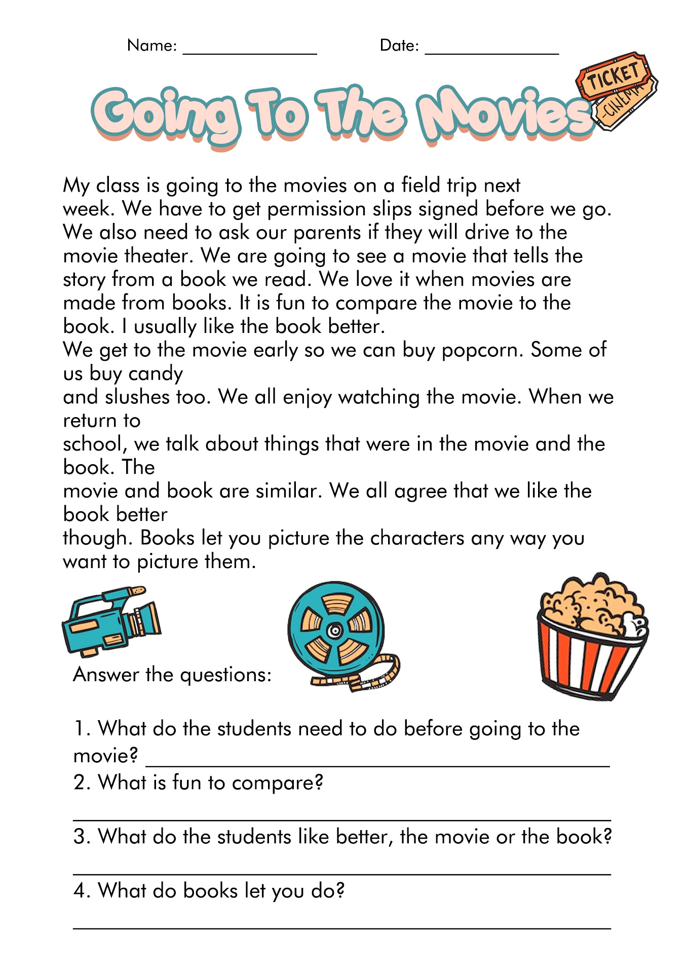 vocabulary and reading comprehension worksheets with questions pdf grade 3