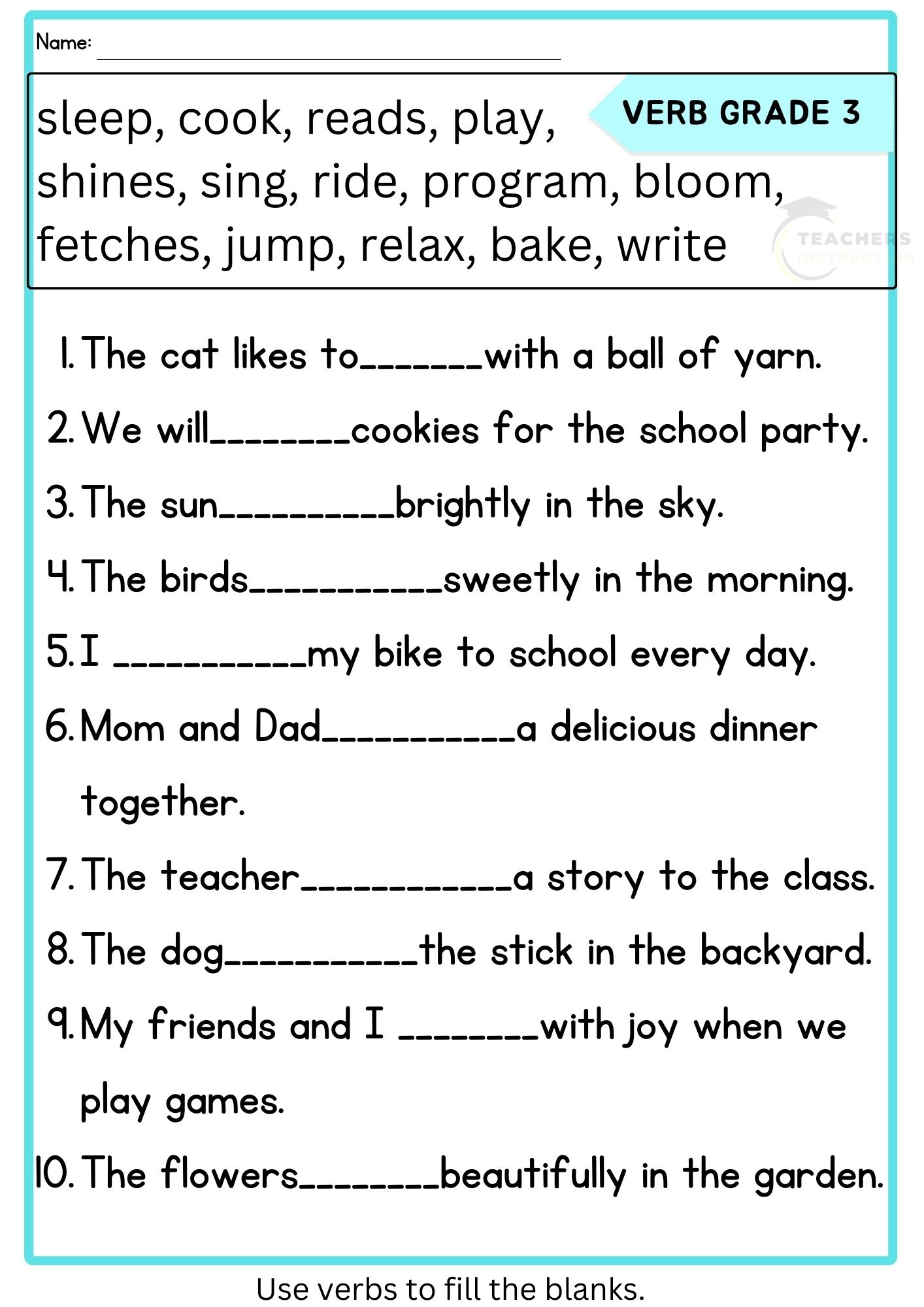 grade 3 english worksheets