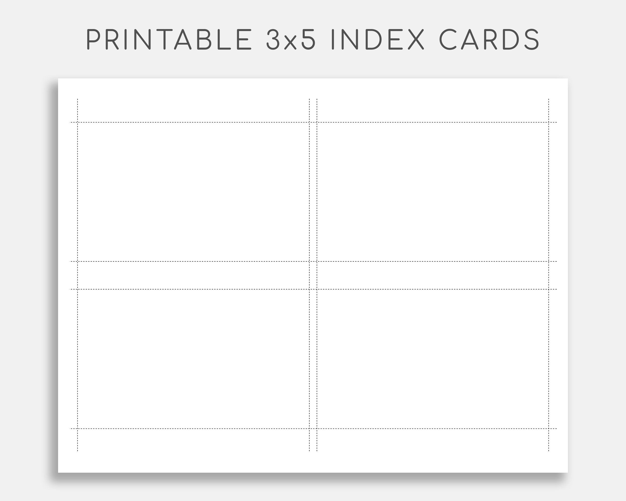 printable 3 x 5 index cards
