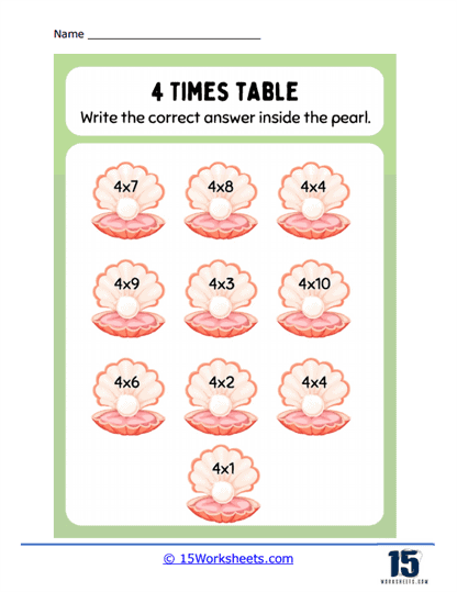4 Times Tables Worksheets 15 Worksheets Worksheets Library