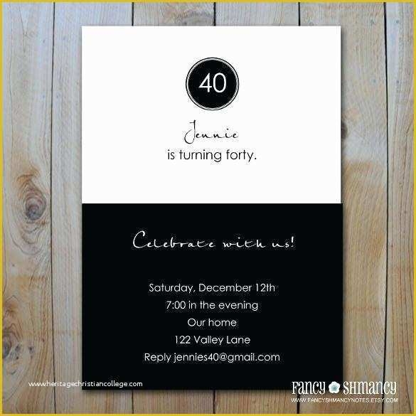 40th Birthday Invitation Templates Free Printable Of 40 Birthday 