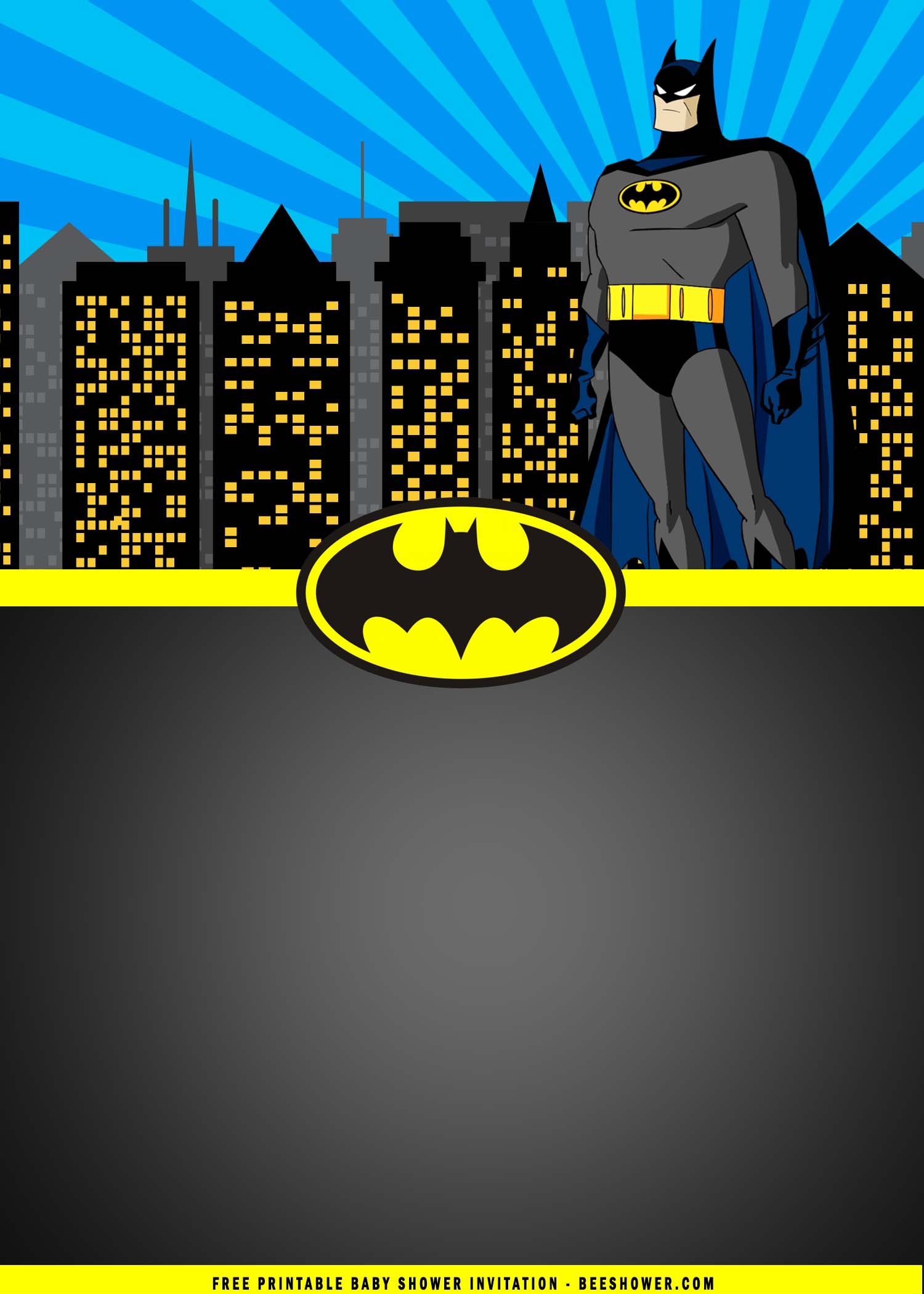 batman birthday invitation card template