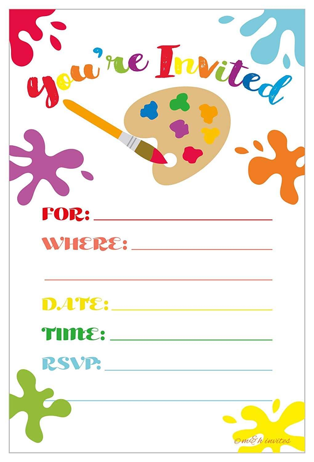 48 Free Printable Art Party Invitation Template Free Templates For Art 