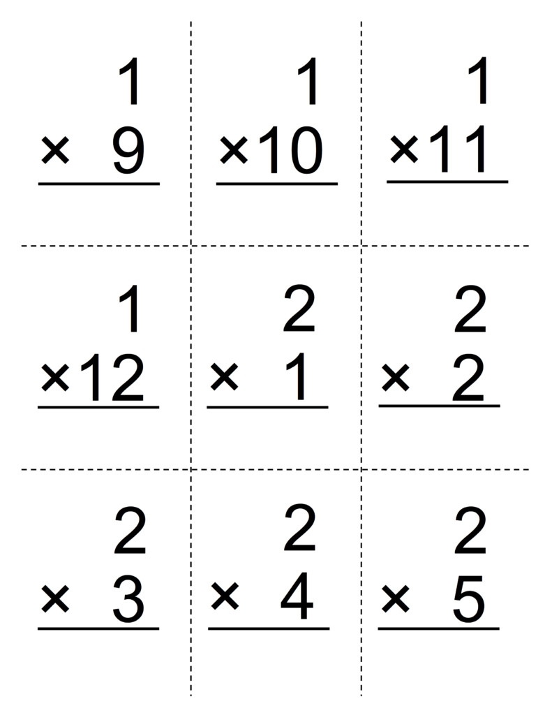 4th Grade Multiplication Flash Cards Online PrintableMultiplication