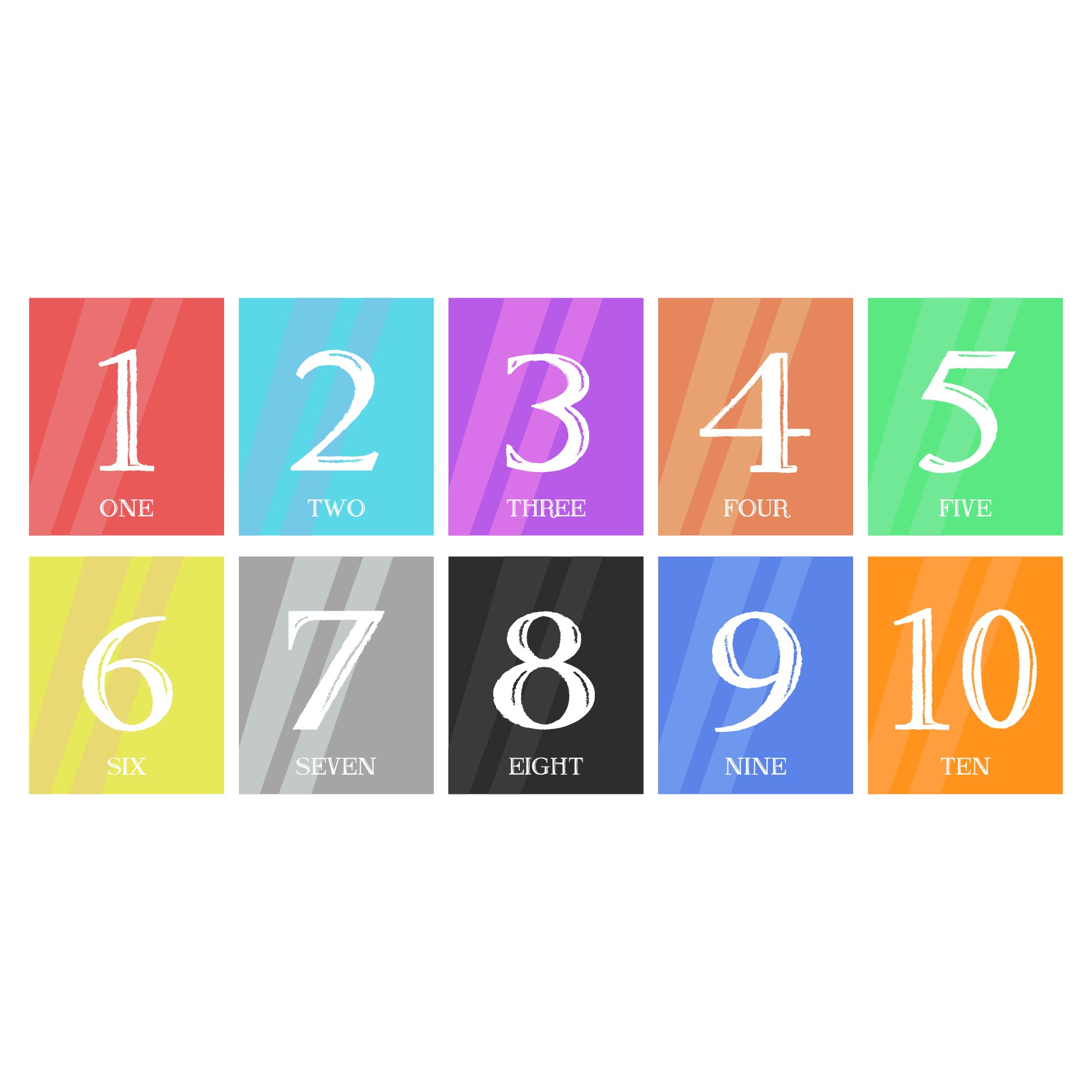 number flash cards free printable