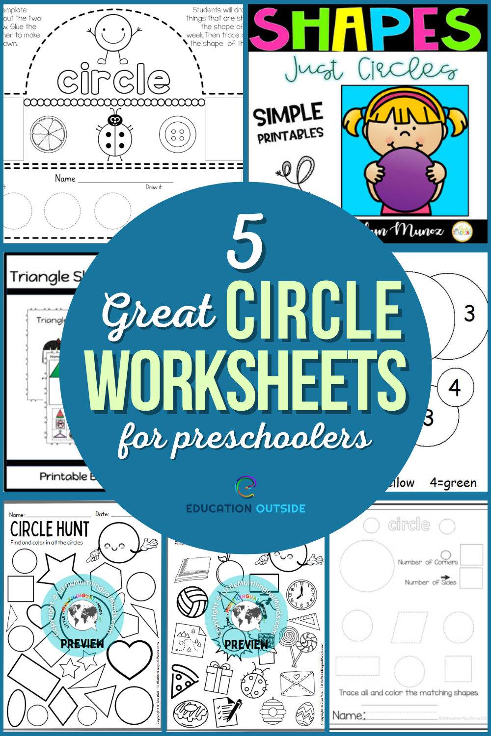 5 Comprehensive Circle Worksheet Sets For Preschoolers Education Outside