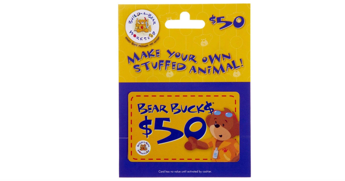  50 00 Build A Bear Gift Card For 40 00