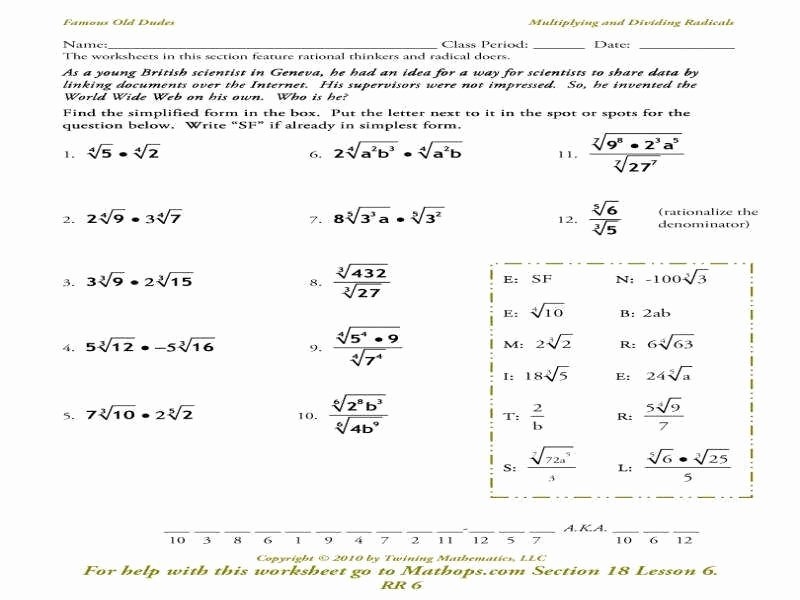 50 Adding And Subtracting Radicals Worksheet