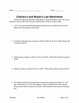 charles law worksheet