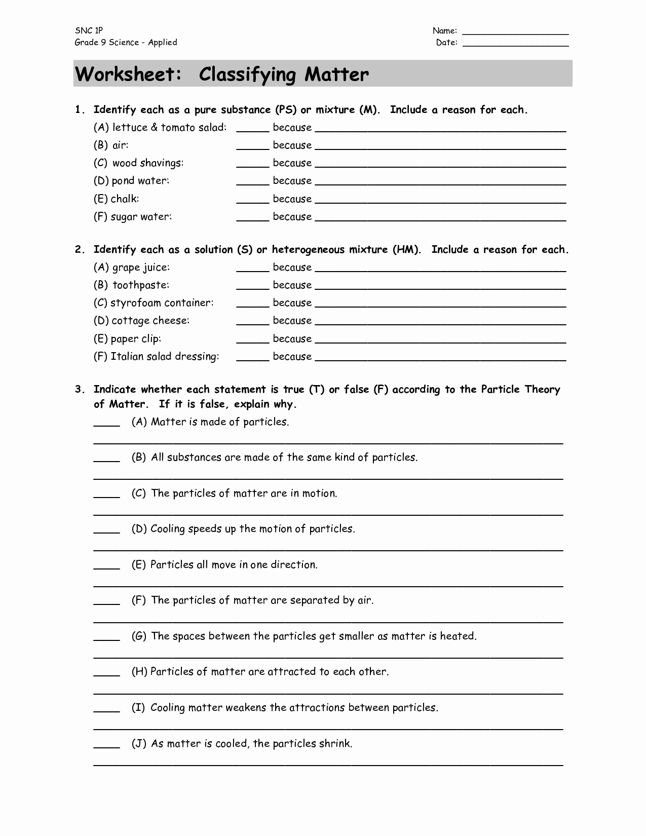 50 Classifying Matter Worksheet Answer Key Chessmuseum Template Library