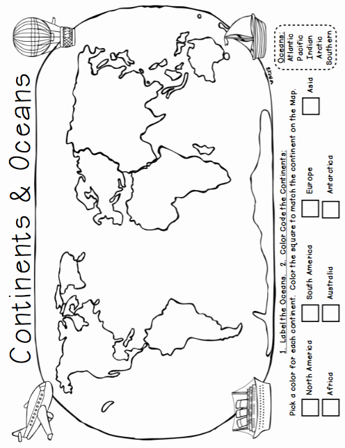 50 Continents And Oceans Worksheet Chessmuseum Template Library