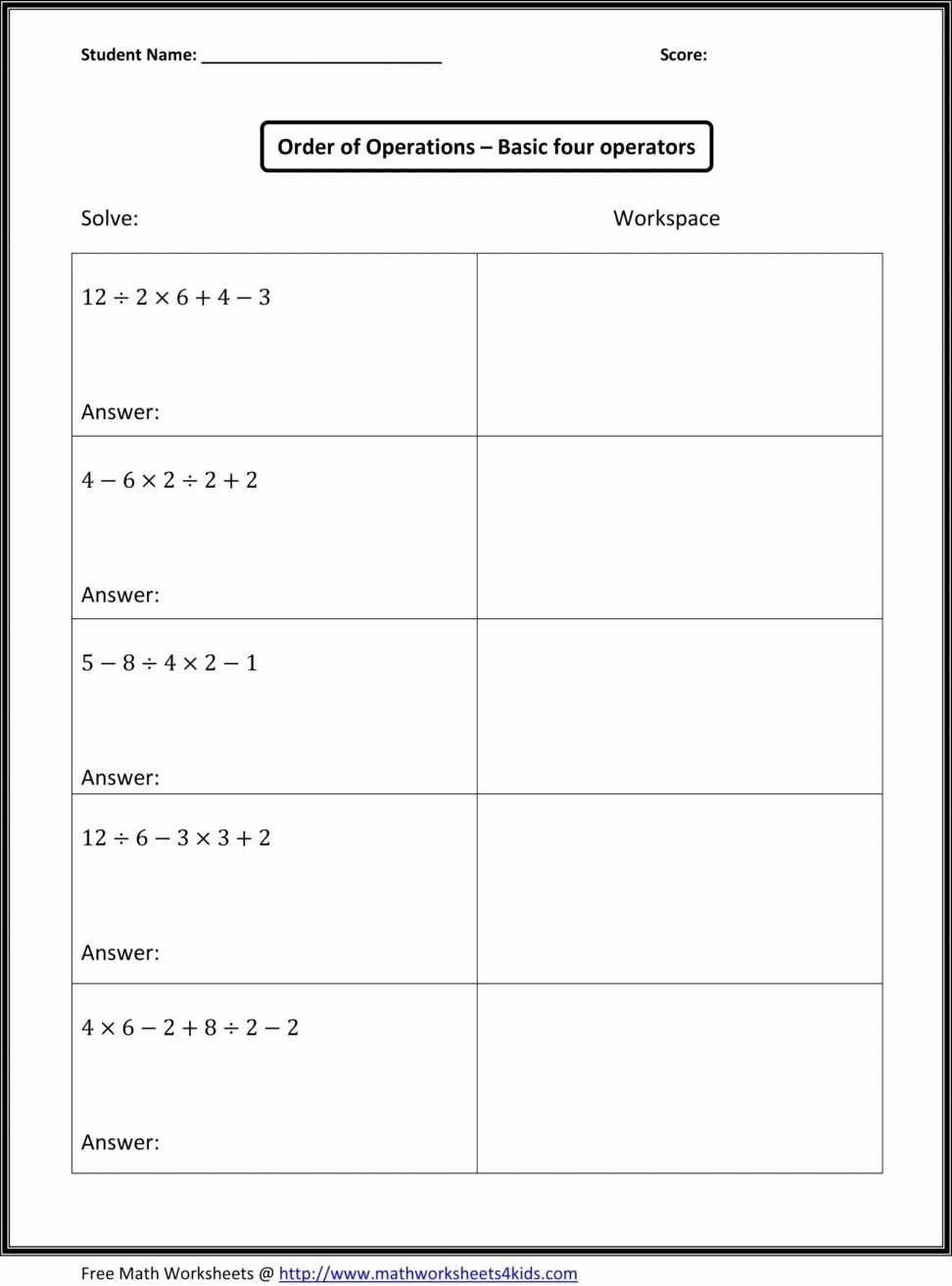 50 Equivalent Expressions Worksheet 6th Grade Chessmuseum Template 