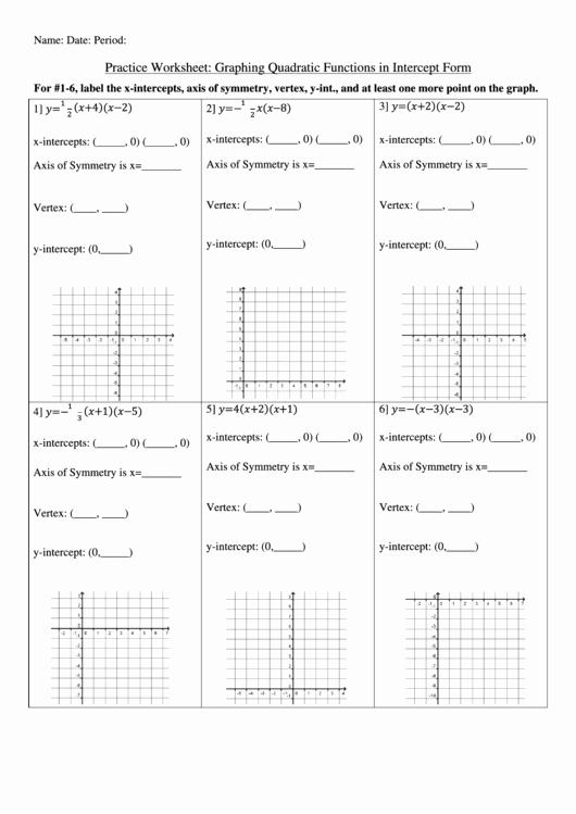 50 Graphing Quadratics Worksheet Answers