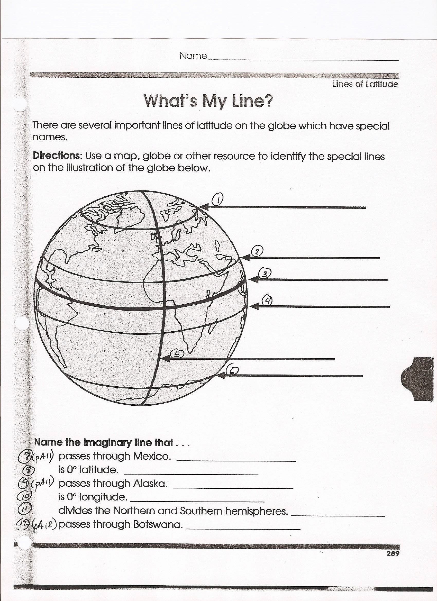 50 Longitude And Latitude Worksheet