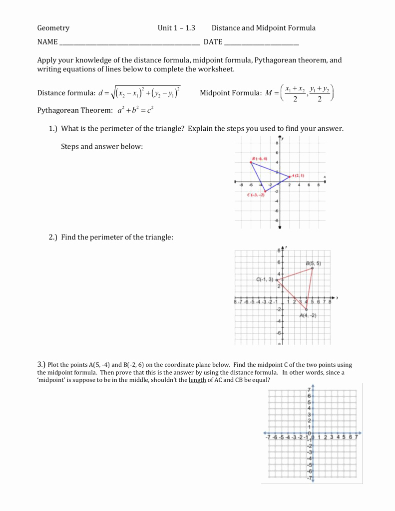 50 Midpoint And Distance Formula Worksheet Chessmuseum Template Library