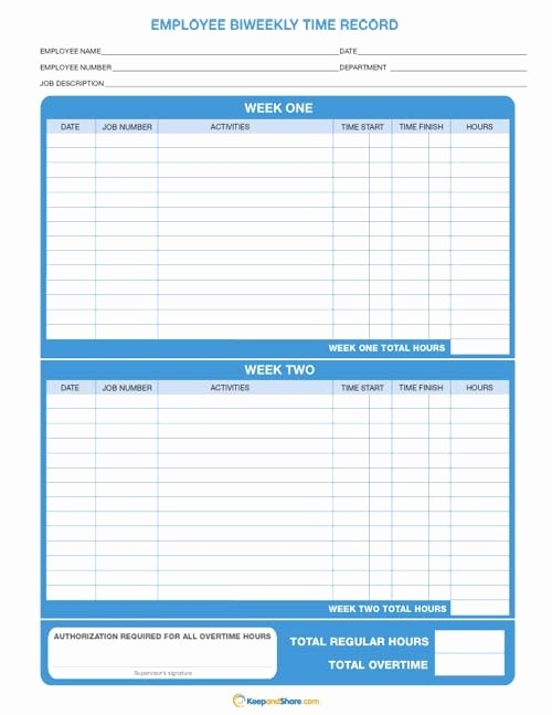 50 Printable Bi Weekly Time Sheets Ufreeonline Template
