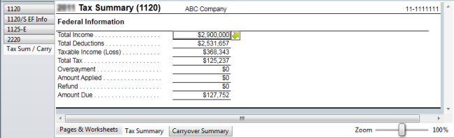 federal carryover worksheet