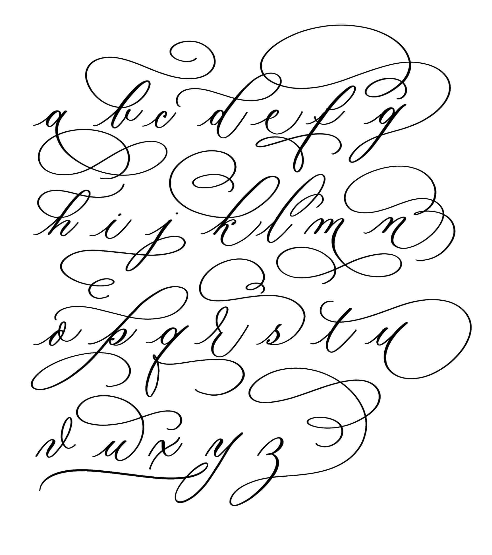 60 A Z Calligraphy Alphabet Examples Free Worksheets 