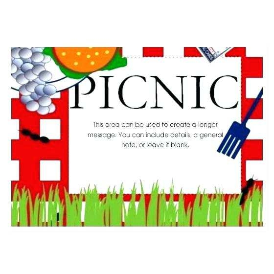 blank picnic invitation template