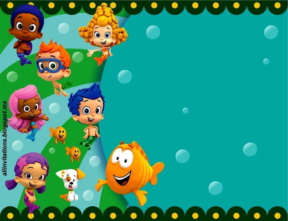 blank bubble guppies invitation template