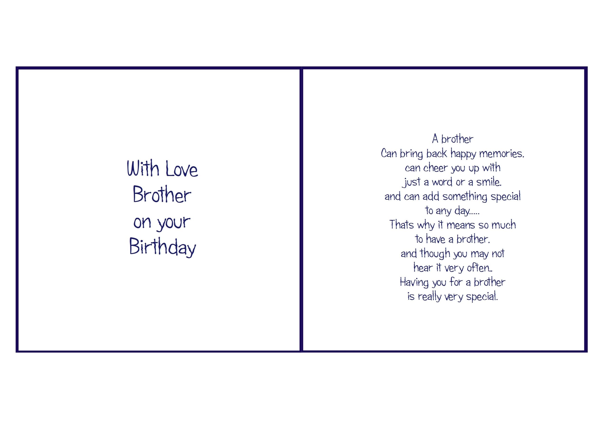 6x6 Brother Birthday Card Birthday Verses For Cards