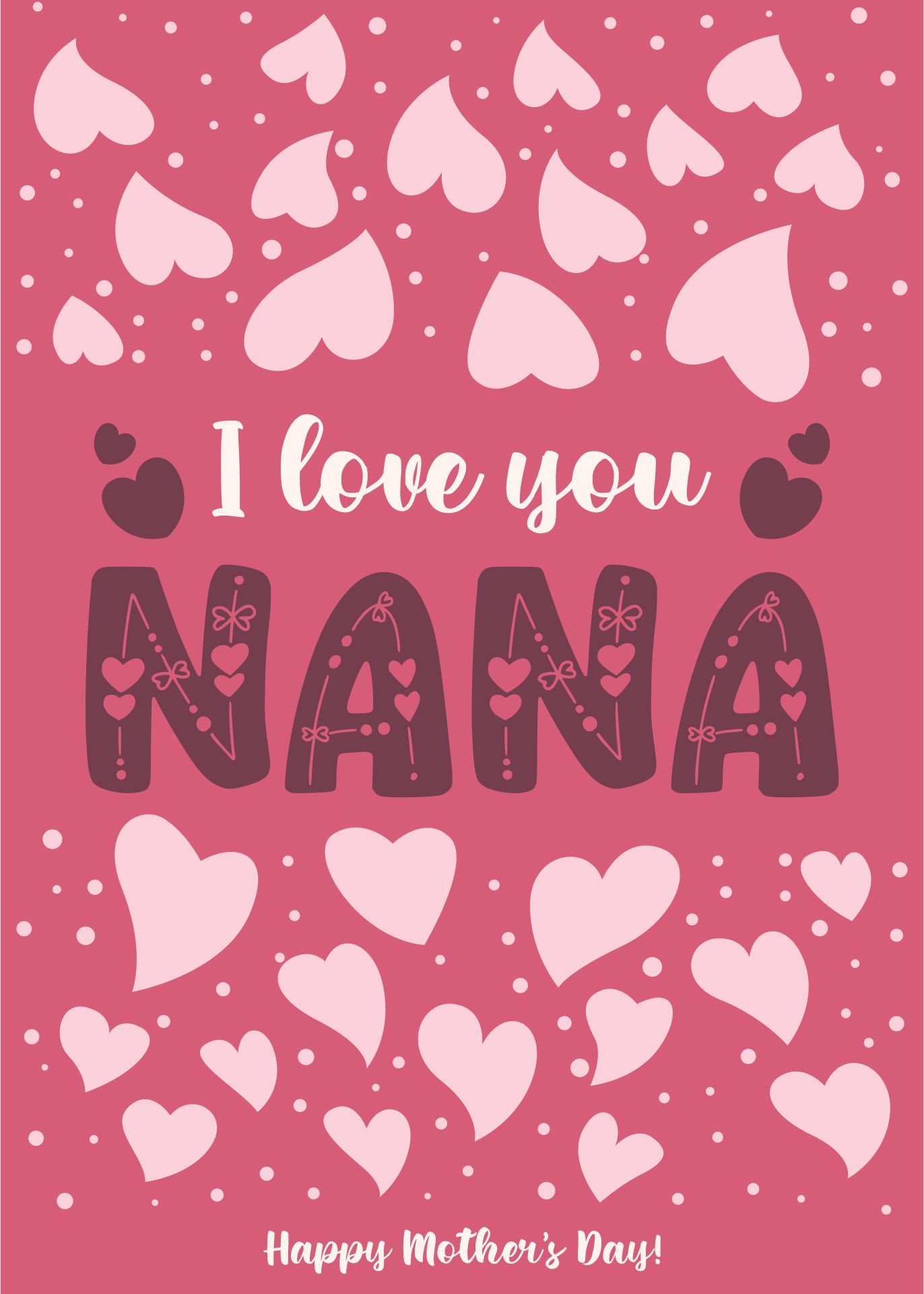 mother's day card for nana printable