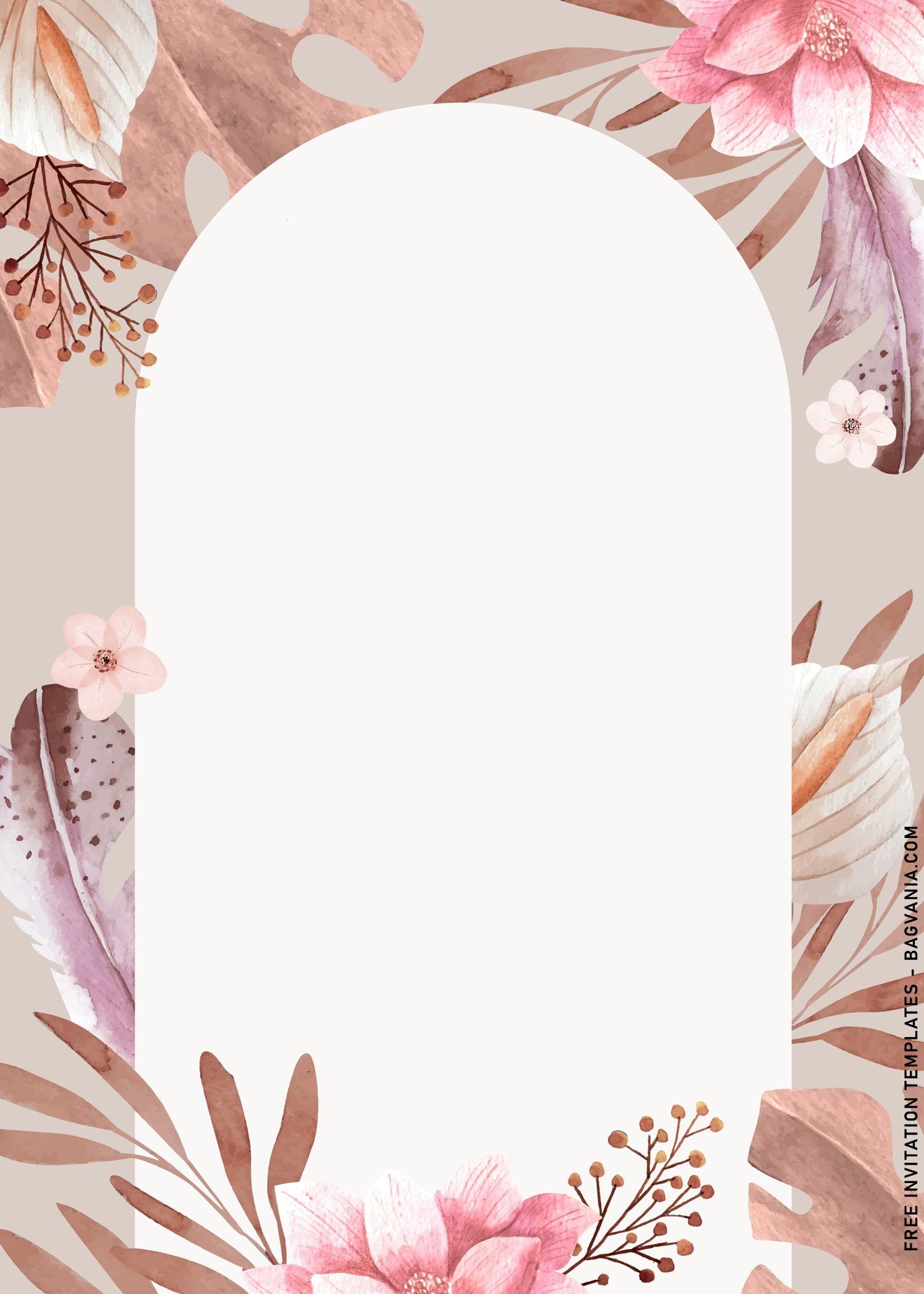 bohemian theme invitation template