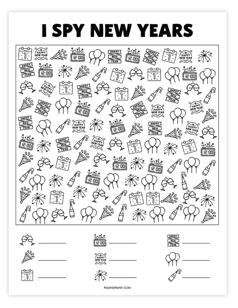 free printable new years activities for kids