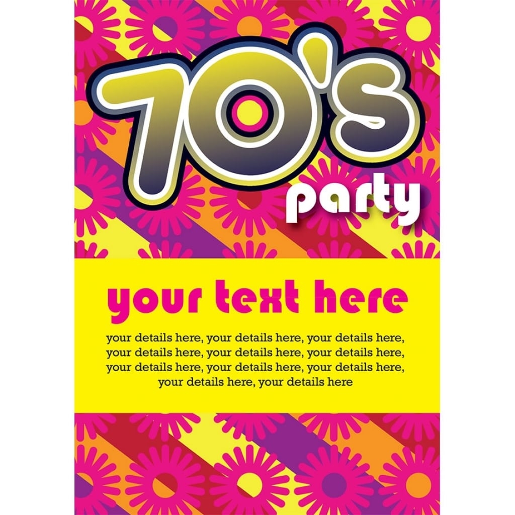 70s Theme Party Invitations Templates