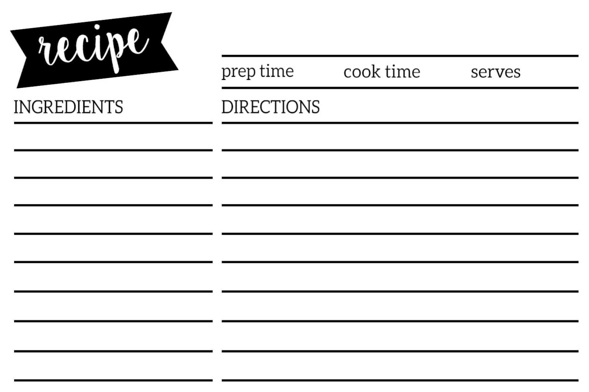 printable 4x6 recipe card template