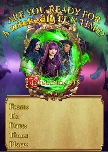 82 Creating Descendants Party Invitation Template For Ms Word By 