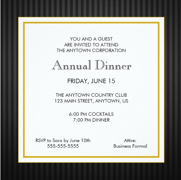 9 Business Dinner Invitations PSD AI Word