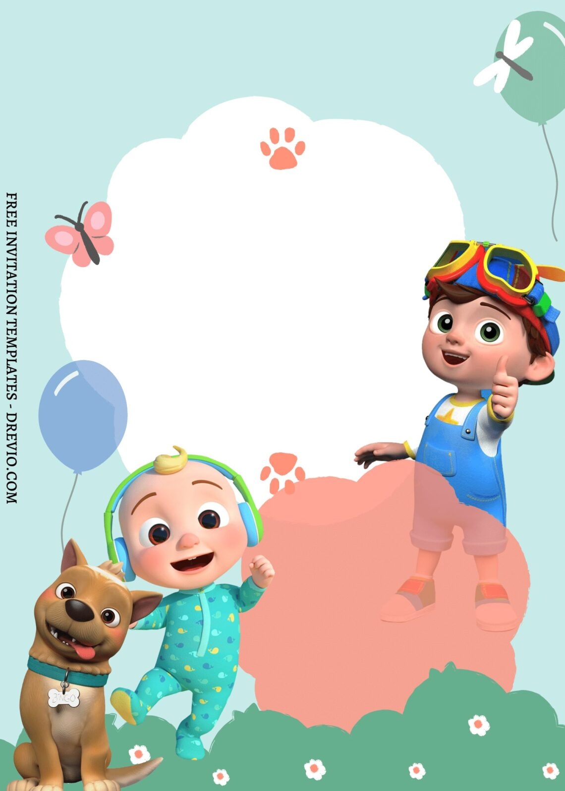 9 Cheerful Cocomelon Editable Canva Birthday Invitation Templates 