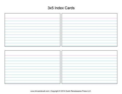 free printable 3x5 index card template