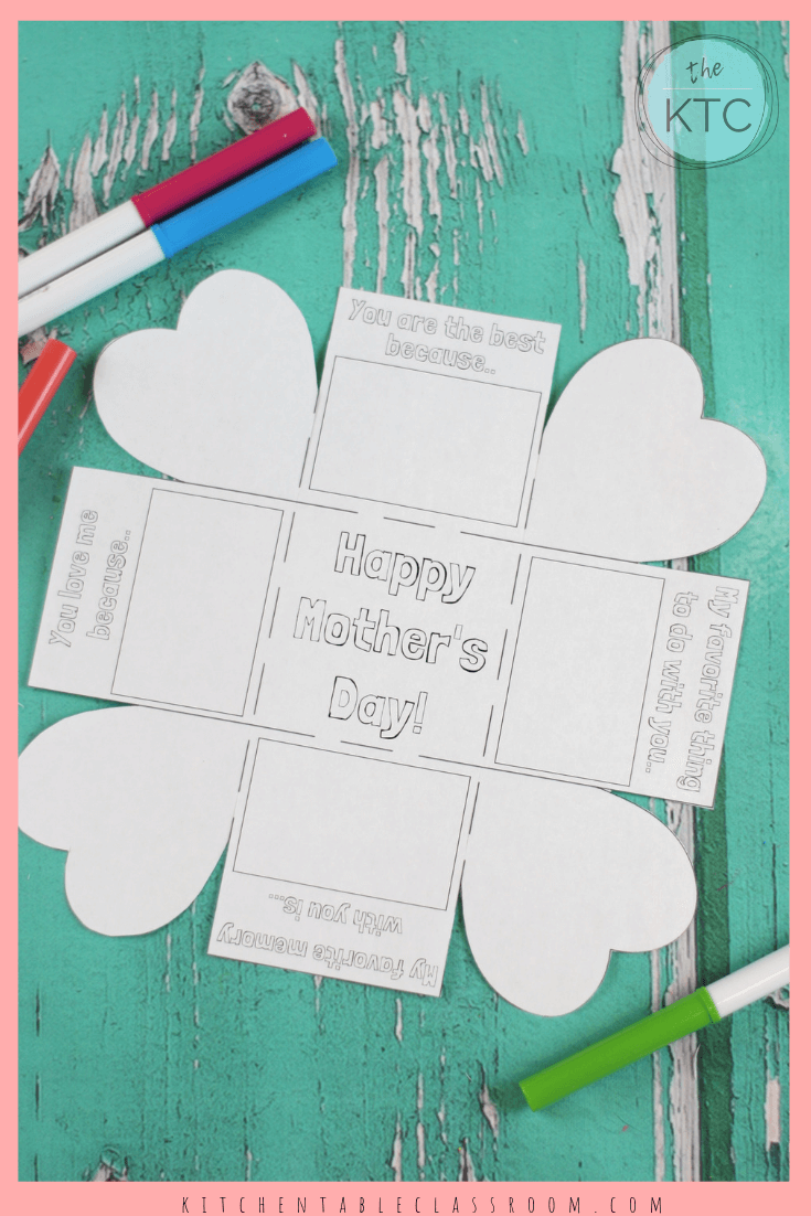mother's day card for kids printable