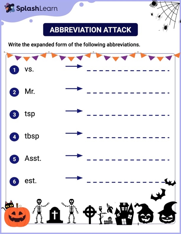 Abbreviation Attack Printable Vocabulary Worksheet Worksheets Library