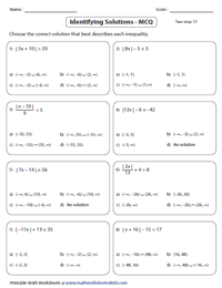 absolute inequalities worksheet