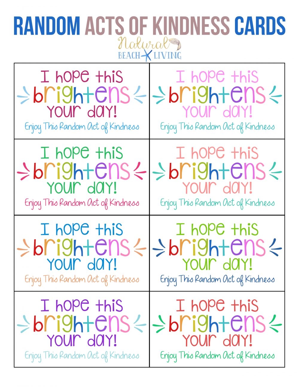 printable acts of kindness cards