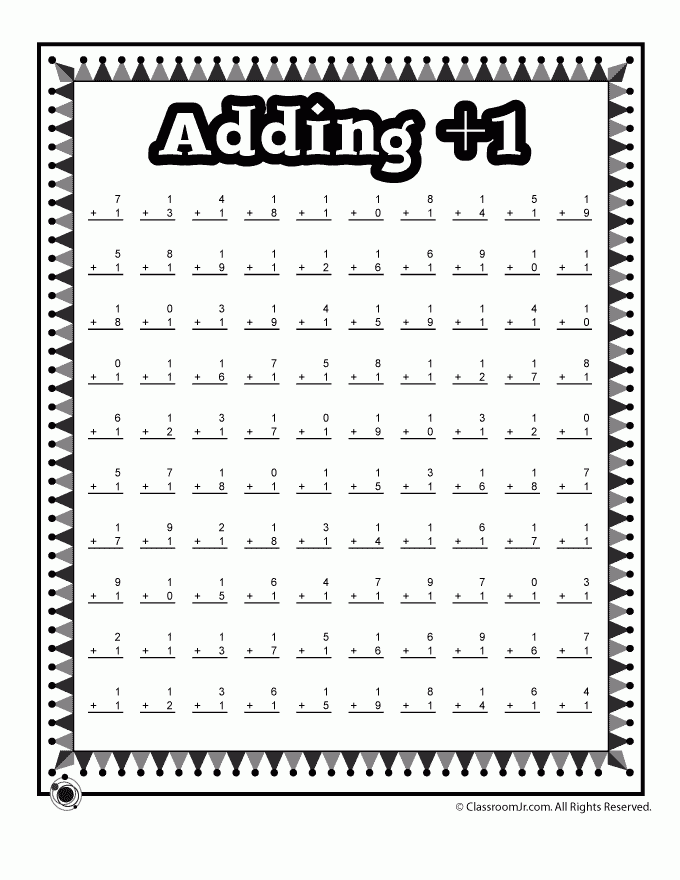 adding single digits worksheets