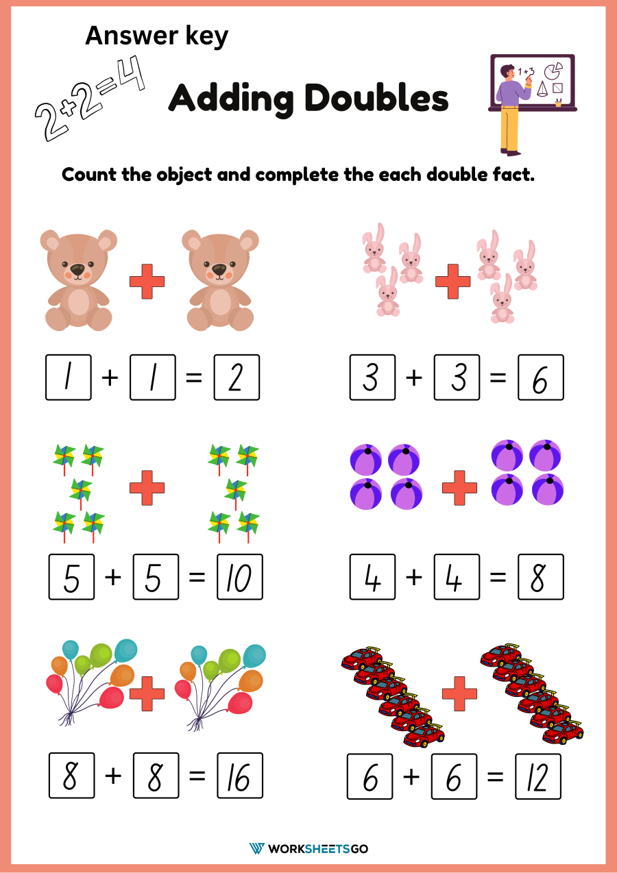 Adding Doubles Worksheets WorksheetsGO
