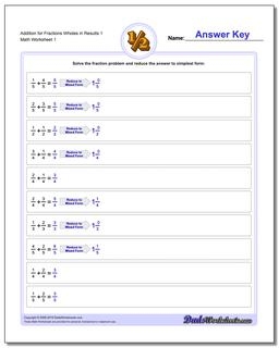 fraction addition worksheet