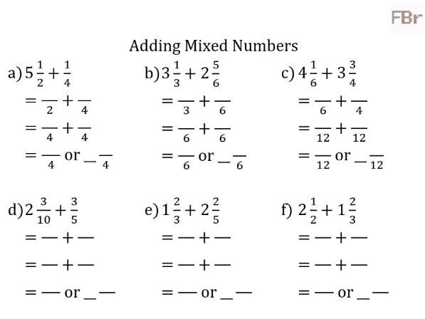 adding subtracting mixed numbers worksheet