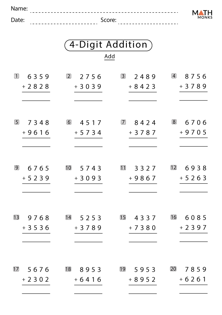 Addition Worksheets With Answer Key Worksheets Library