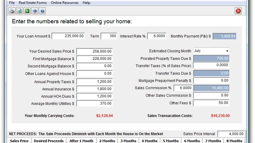 home cost basis worksheet
