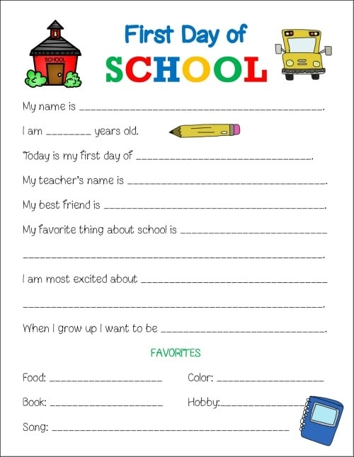 Adorable First Day Of School Worksheet Free Printable Worksheets 